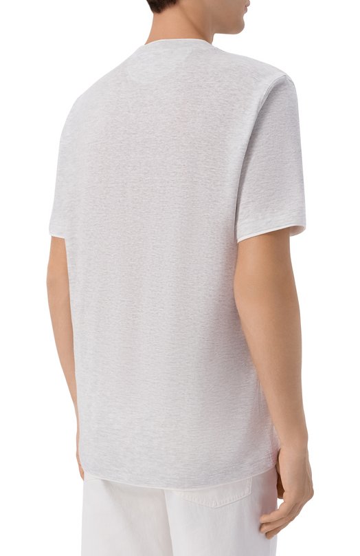 Футболка изо льна и хлопка Fedeli TU000220/LIN0 C0TT0NE Серый  TU000220/LIN0 C0TT0NE Фото 4
