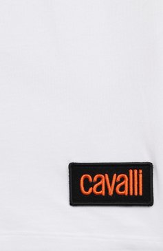 Детская хлопковая футболка ROBERTO CAVALLI белого цвета, арт. RJT622/JD001/12A-16A | Фото 4 (Рукава: Короткие; Материал сплава: Проставлено; Материал внешний: Хлопок; Мальчики Кросс-КТ: Футболка-одежда; Драгоценные камни: Проставлено)