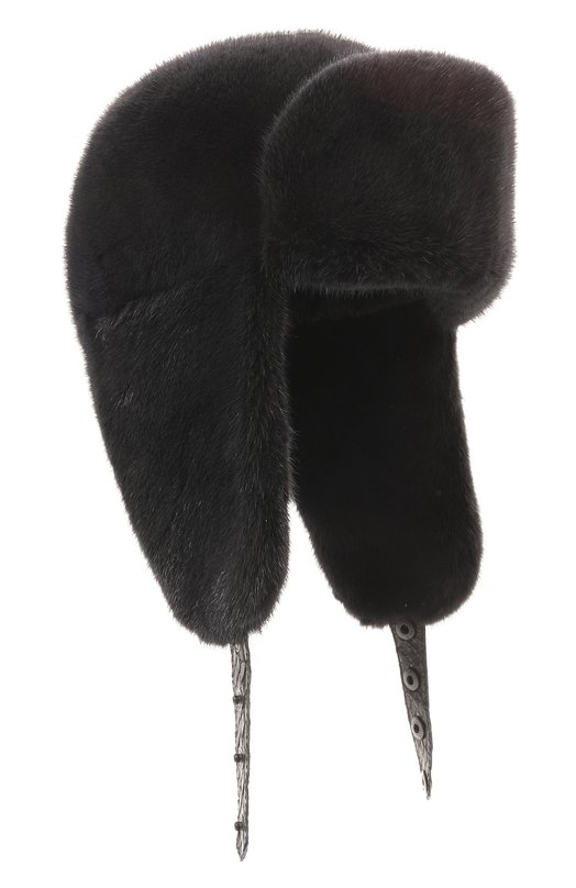 Меховая шапка-ушанка Френки из норки FurLand 0217500110319600000 Синий 0217500110319600000