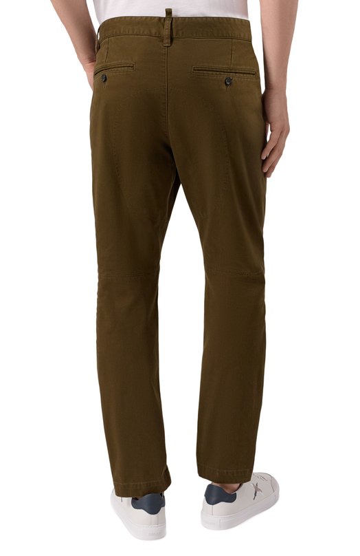 Хлопковые брюки Dsquared2 S74KB0819/S39021 Хаки  S74KB0819/S39021 Фото 4