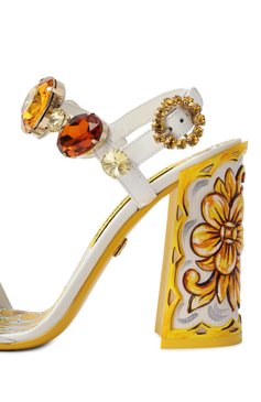 Женские кожа�ные босоножки keira 105 DOLCE & GABBANA белого цвета, арт. CR1354/AT848 | Фото 7 (Каблук высота: Высокий; Материал внутренний: Натуральная кожа; Материал сплава: Проставлено; Драгоценные камни: Проставлено; Материал внешний: Натуральная кожа; Подошва: Плоская; Каблук тип: Устойчивый)