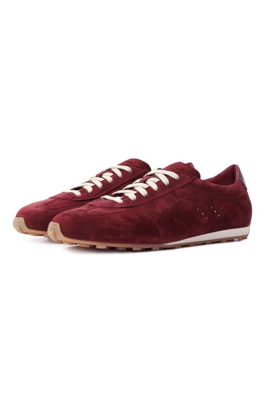 Замшевые кроссовки Santoni WBGG61356BIFTTKR Бордовый WBGG61356BIFTTKR
