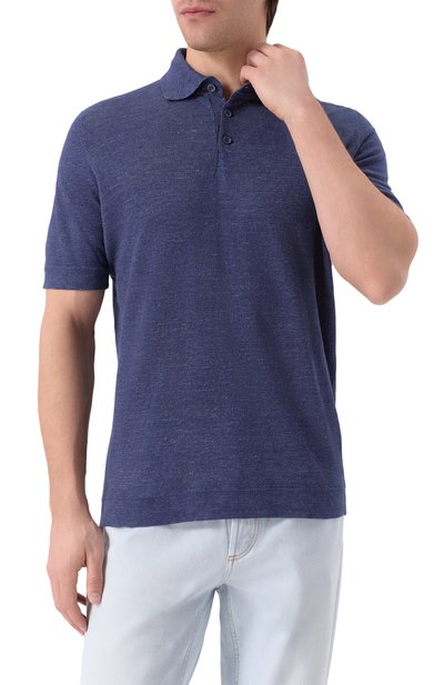 Поло изо льна и хлопка BRUNELLO CUCINELLI, арт. M2L00315, фото 3