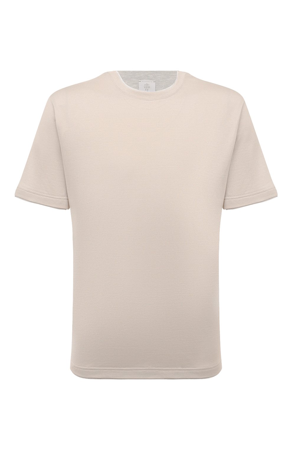 Хлопковая футболка ELEVENTY бежевого цвета по цене 30700 руб., арт. H75TSHH04 TES0H077, фото 1 Хлопковая футболка ELEVENTY, арт. H75TSHH04 TES0H077, фото 1