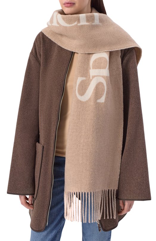 Шерстяной шарф Sporty and Rich AC05262300WH37 Бежевый  AC05262300WH37 Фото 2
