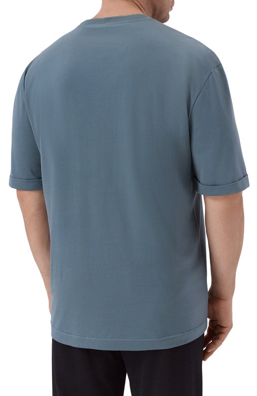 Хлопковая футболка Kiton UMK075304 Голубой  UMK075304 Фото 4