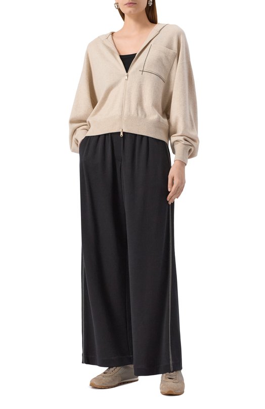 Кардиган из шерсти и кашемира Brunello Cucinelli M16244706 Бежевый  M16244706 Фото 2