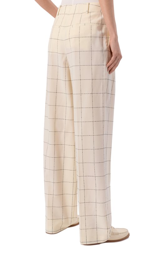 Шерстяные брюки Erika Cavallini P6SM04 Кремовый  P6SM04 Фото 4