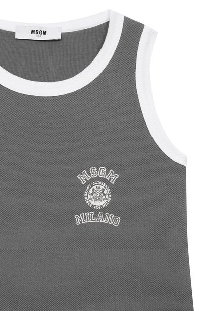 Хлопковый сарафан MSGM KIDS серого цвета по цене 20900 руб., арт. S6MSJGDR035, фото 3 Хлопковый сарафан MSGM KIDS, арт. S6MSJGDR035, фото 3