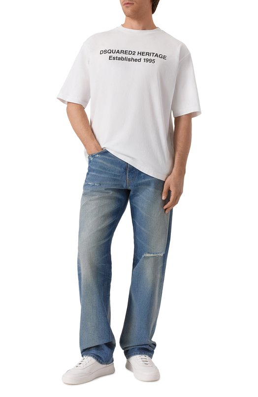 Хлопковая футболка Dsquared2 S74GD1456/D20020 Белый  S74GD1456/D20020 Фото 2