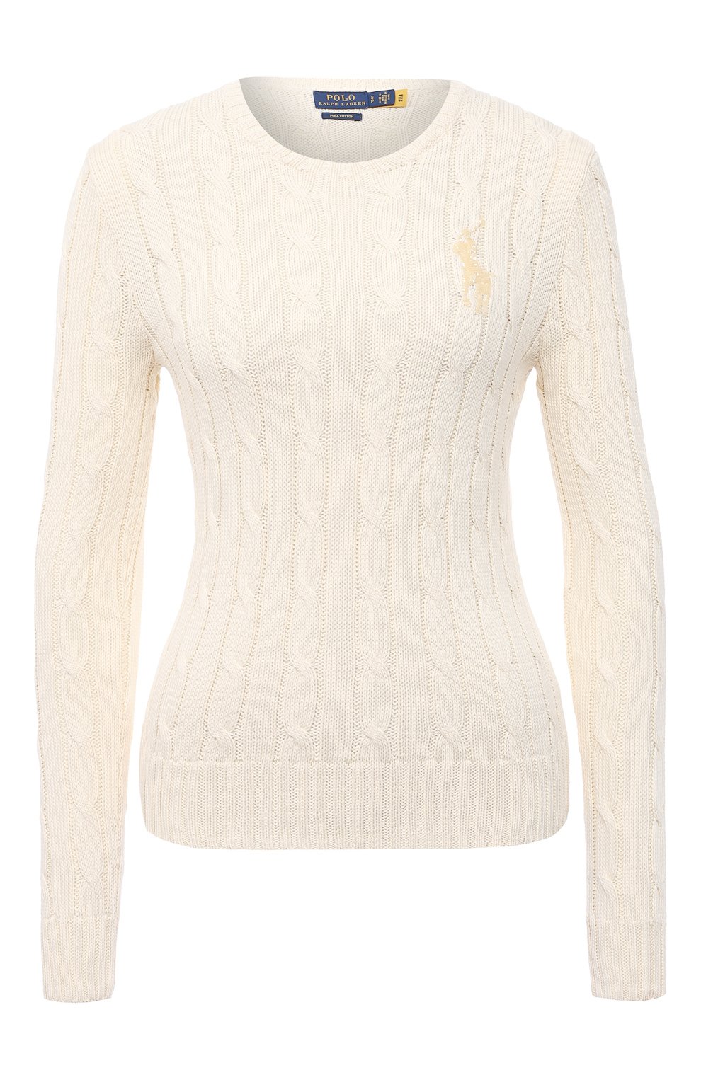 Хлопковый пуловер POLO RALPH LAUREN бежевого цвета по цене 16650 руб., арт. 211838164, фото 1 Хлопковый пуловер POLO RALPH LAUREN, арт. 211838164, фото 1