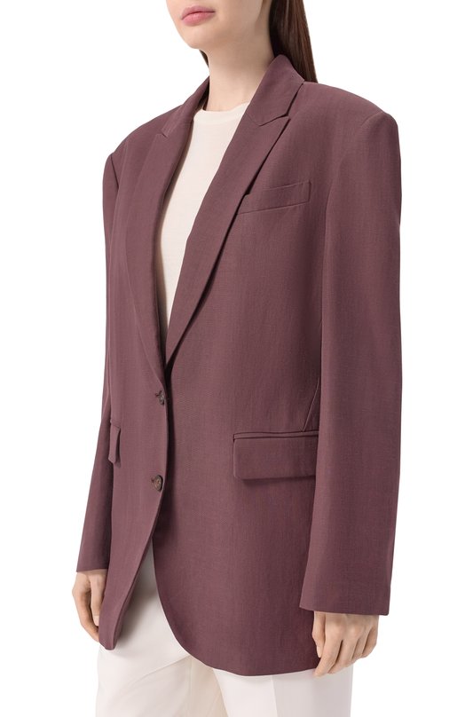 Жакет из вискозы и льна Brunello Cucinelli MH1267291 Фиолетовый  MH1267291 Фото 3