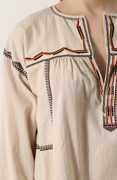 Хлопковая блуза свободного кроя с v-образным вырезом ISABEL MARANT ETOILE, арт. HT1119-18P032E/BILCKY, фото 5