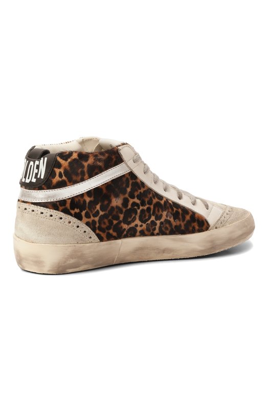Кожаные кеды Mid Star Golden Goose Deluxe Brand GWF00122.F003766 Леопардовый  GWF00122.F003766 Фото 5