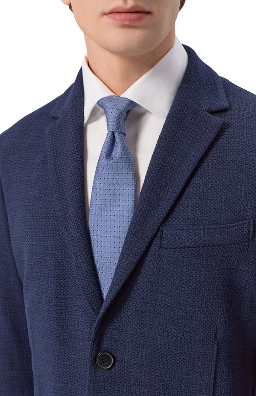 Шелковый галстук Canali 18/HJ04560 Голубой  18/HJ04560 Фото 2