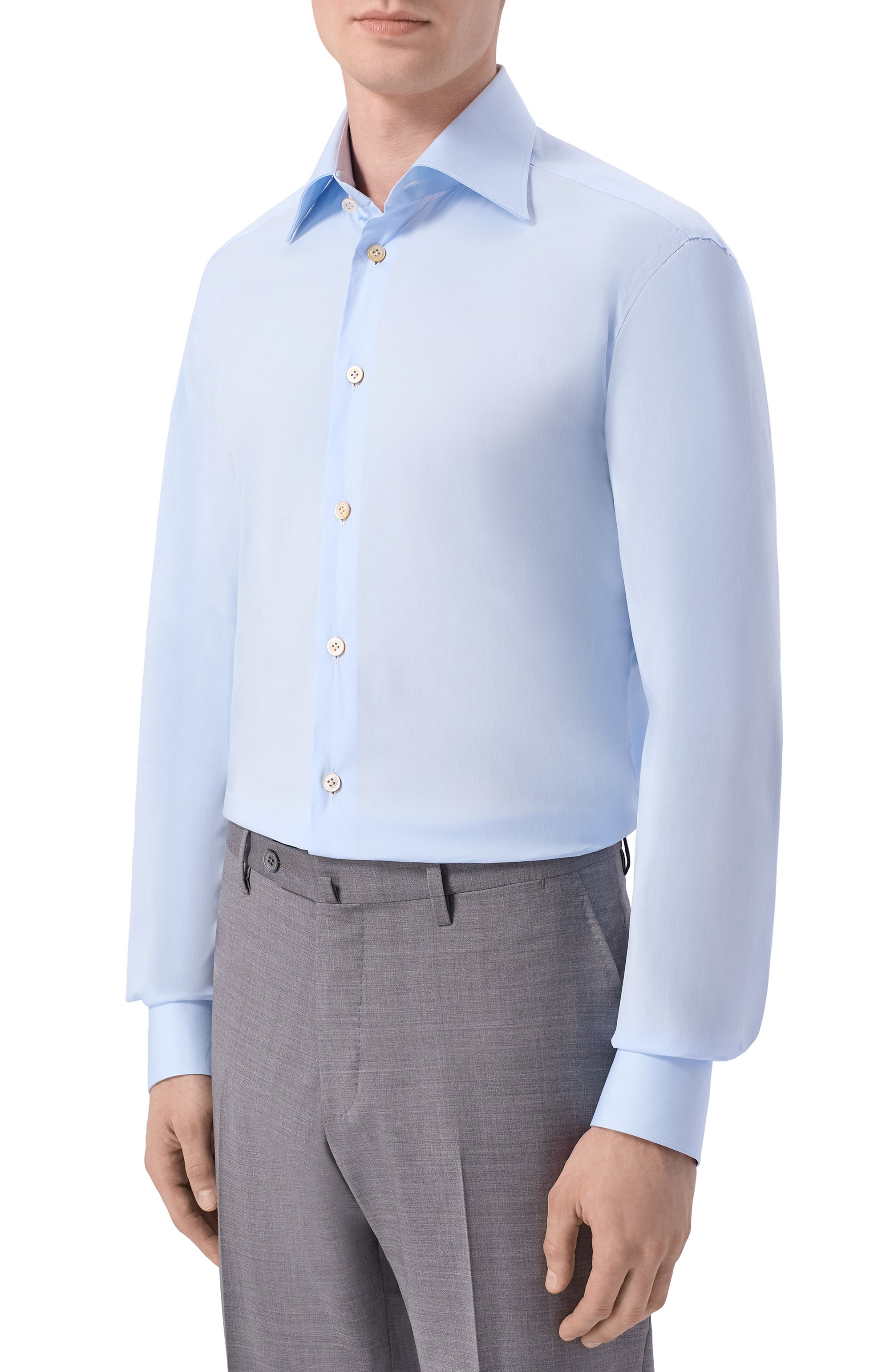 Хлопковая сорочка KITON голубого цвета по цене 128000 руб., арт. UCCH09666, фото 3 Хлопковая сорочка KITON, арт. UCCH09666, фото 3