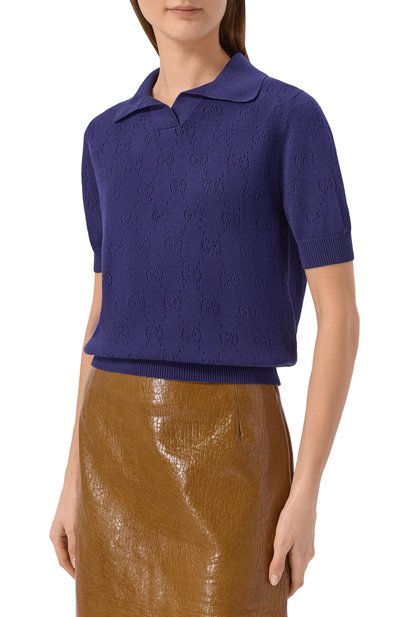 Поло из шелка и хлопка GUCCI, арт. 856203/XKFC0, фото 3