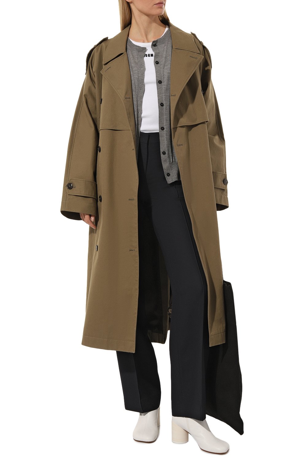 Кожаные ботильоны MM6 белого цвета по цене 61550 руб., арт. S66WU0074/P3628, фото 2 Кожаные ботильоны MM6, арт. S66WU0074/P3628, фото 2