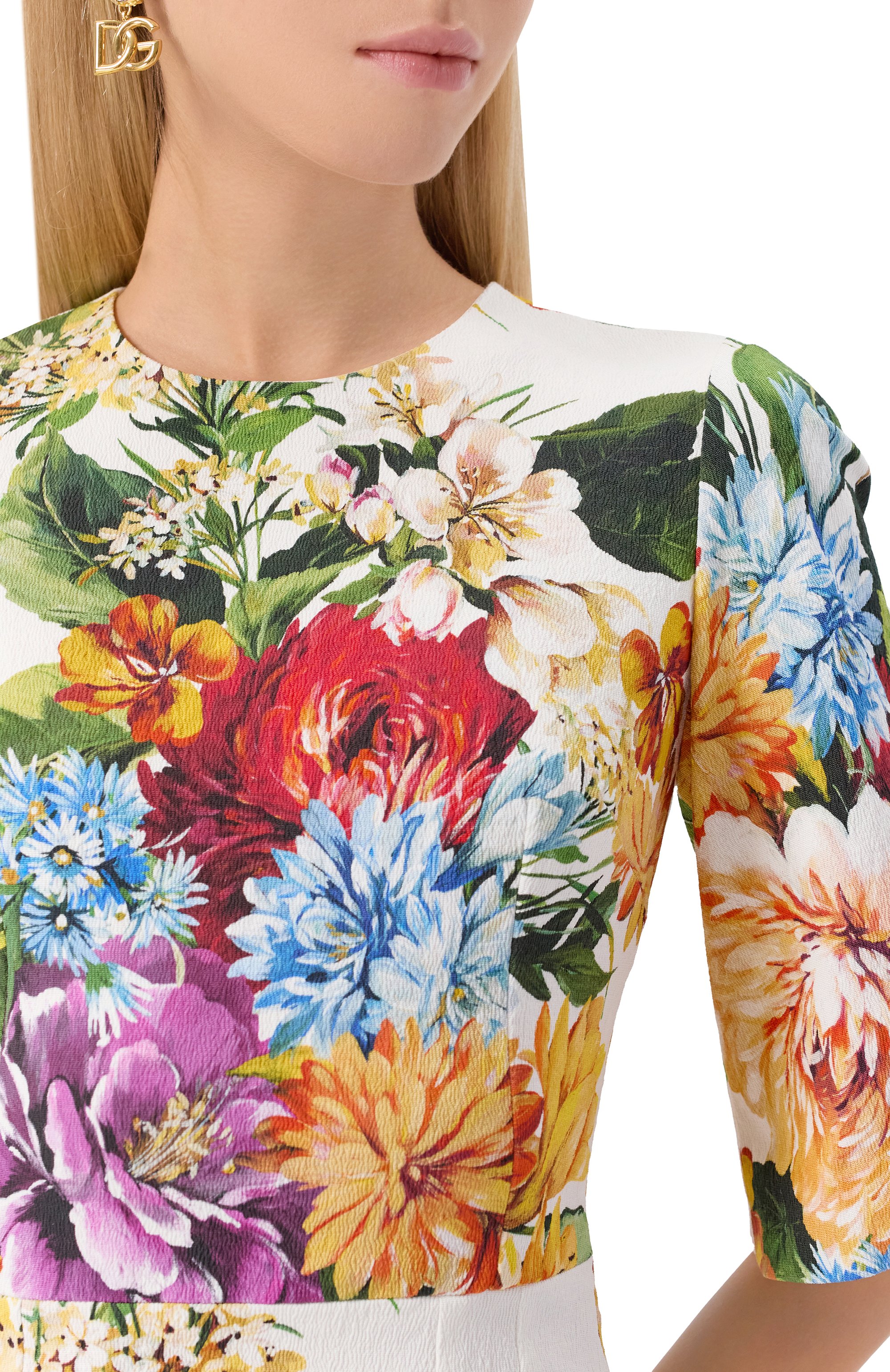 Платье из хлопка и вискозы DOLCE & GABBANA, арт. F6TZRT/FSRQU, фото 5