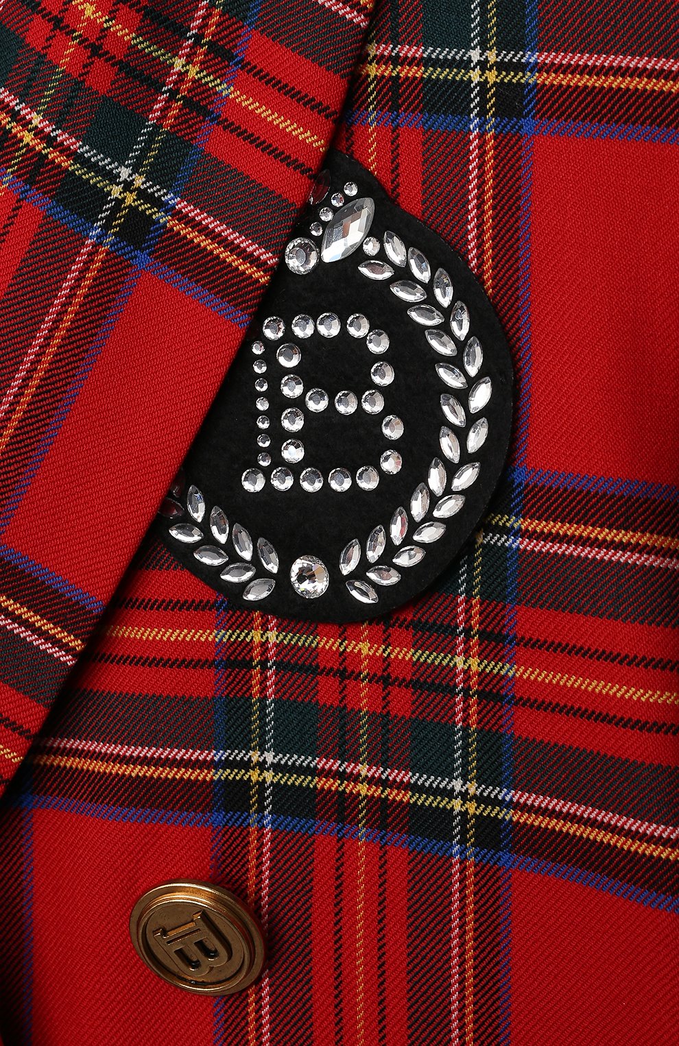 Двубортный жакет BALMAIN красного цвета по цене 150500 руб., арт. 6O2094, фото 3 Двубортный жакет BALMAIN, арт. 6O2094, фото 3