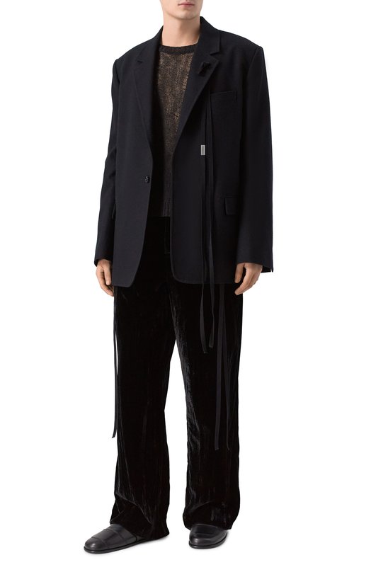 Хлопковый джемпер Ann Demeulemeester B0013750/KN084 Чёрный  B0013750/KN084 Фото 2