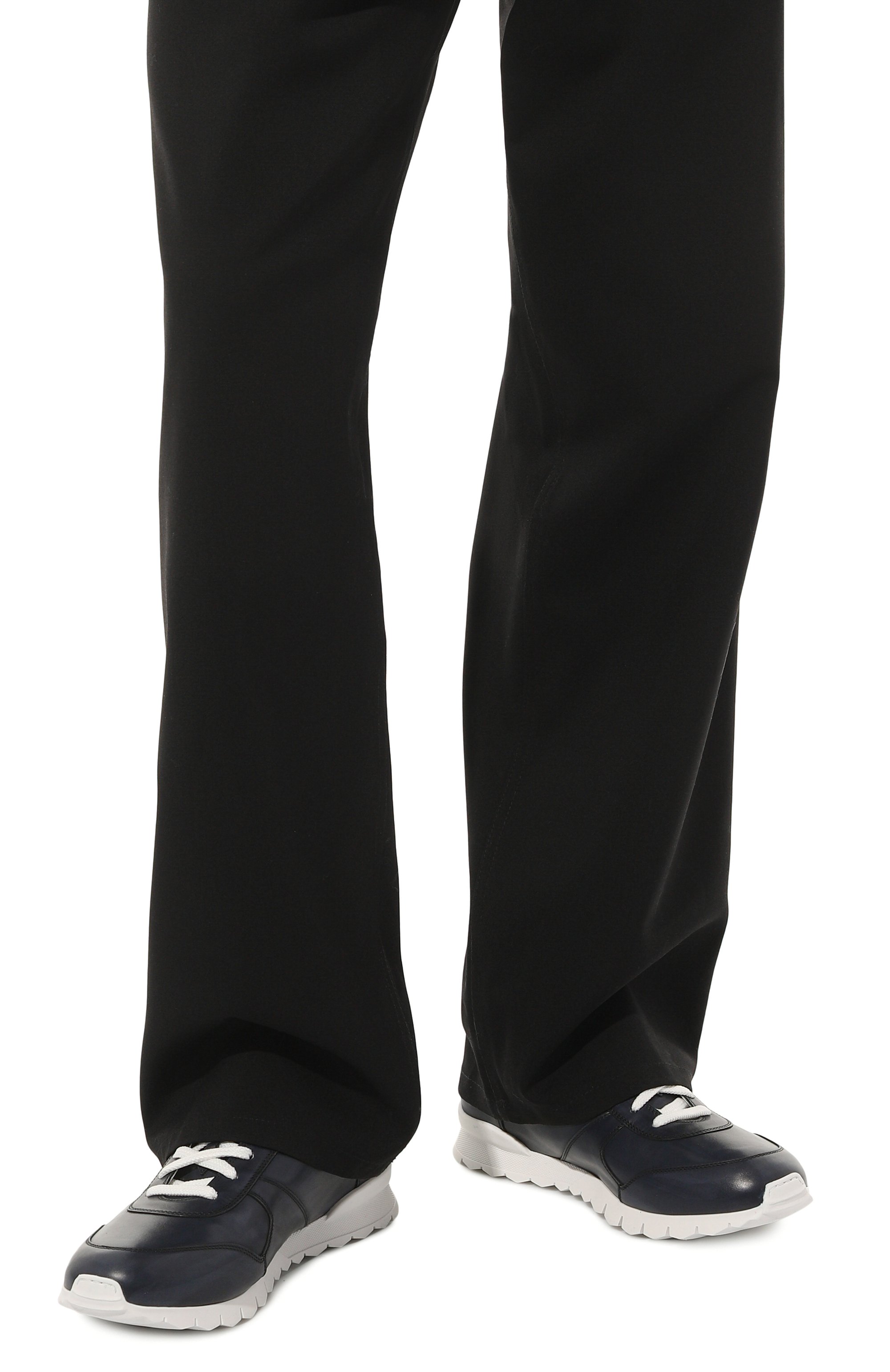 Кожаные кроссовки KITON синего цвета по цене 96350 руб., арт. USSA077N00100, фото 3 Кожаные кроссовки KITON, арт. USSA077N00100, фото 3