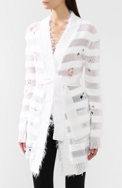 Кардиган с поясом BALMAIN белого цвета по цене 154500 руб., арт. RF03282/K352, фото 3 Кардиган с поясом BALMAIN, арт. RF03282/K352, фото 3