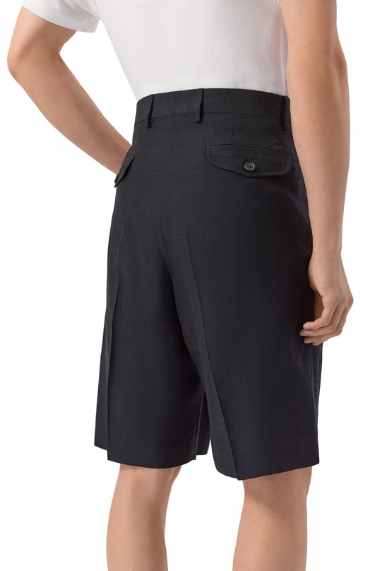 Шорты из вискозы и льна Laneus S6LAMASH090 Чёрный  S6LAMASH090 Фото 4