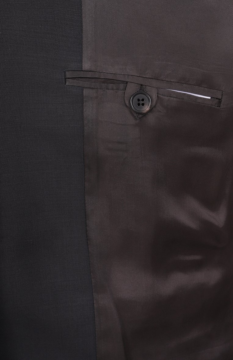 Женский жакет MAISON MARGIELA синего цвета, арт. S51BN0431/M35301 | Фото 7 (Длина (для топов): Удлиненные; Рукава: Длинные; Автоматизация состава: Проставлено; Материал внешний: Шерсть; Автоматизация ТО: Проставлено; Женское Кросс-КТ: Жакет-одежда; Кросс-КТ: костюм; 1-2-бортные: Однобортные; Стили: Классический)
