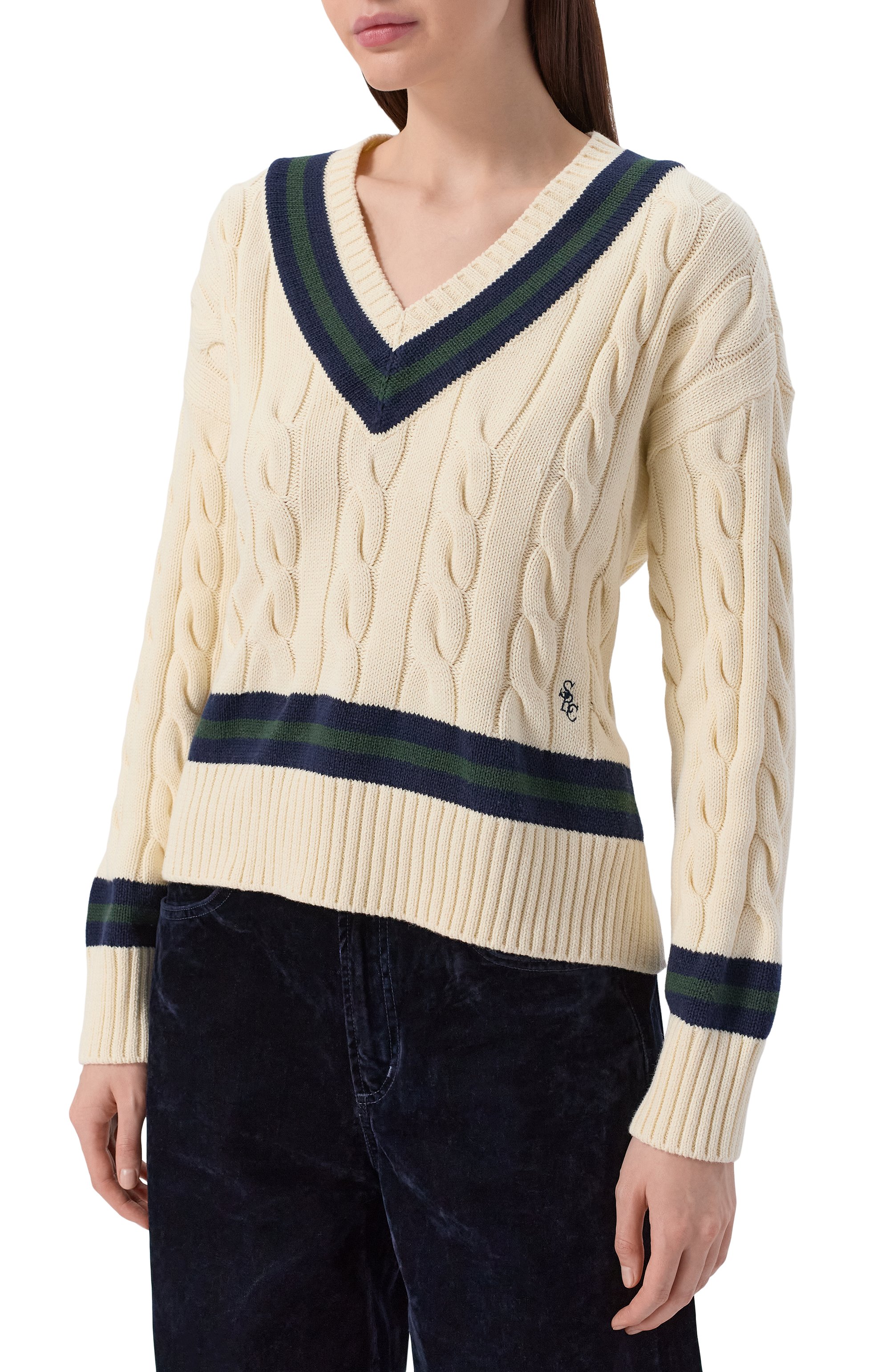 Хлопковый свитер SPORTY AND RICH, арт. WS06561302WH64, фото 3