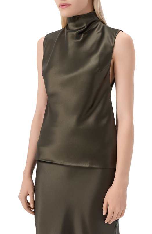 Атласный топ Nanushka C0LS0N Хаки  C0LS0N Фото 3