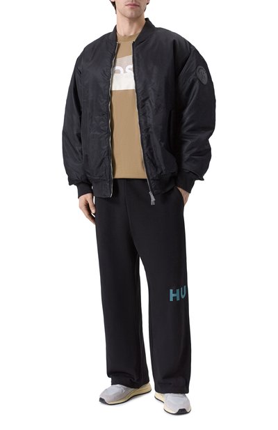 Хлопковая футболка BOSS темно-бежевого цвета по цене 14500 руб., арт. 50555799, фото 2 Хлопковая футболка BOSS, арт. 50555799, фото 2