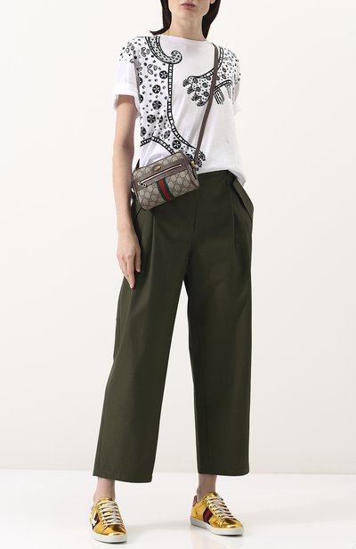 Кеды new ace из металлизированной кожи с аппликацией GUCCI, арт. 497278/DXAL0, фото 2