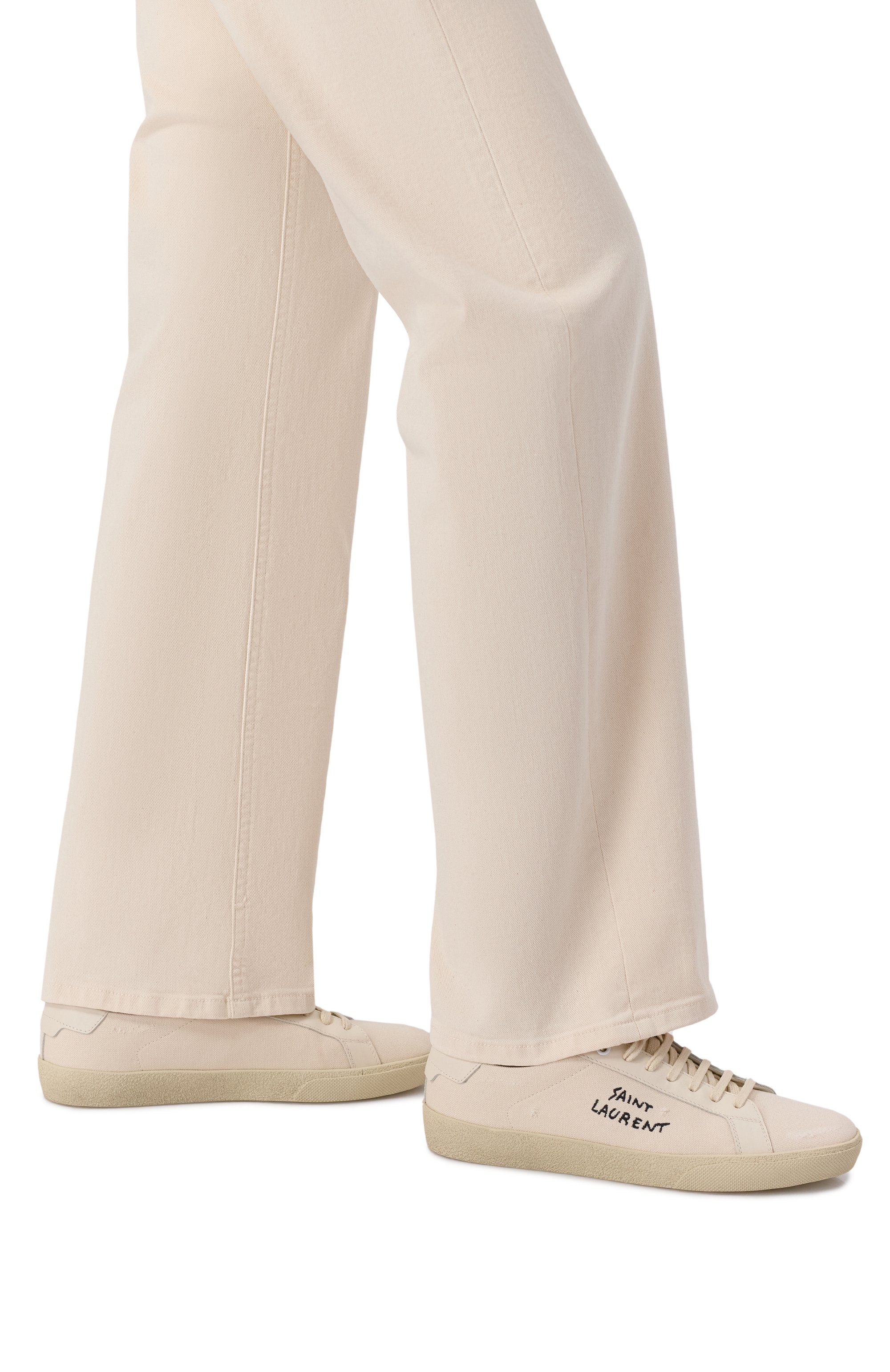 Текстильные кеды court classic SAINT LAURENT кремового цвета по цене 79950 руб., арт. 610648/GUP10, фото 3 Текстильные кеды court classic SAINT LAURENT, арт. 610648/GUP10, фото 3