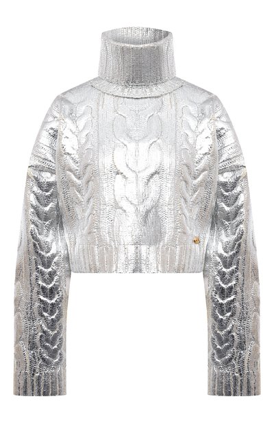 Свитер из шерсти и лиоцелла BALMAIN серебряного цвета по цене 178500 руб., арт. WF0KI000/K313, фото 1 Свитер из шерсти и лиоцелла BALMAIN, арт. WF0KI000/K313, фото 1