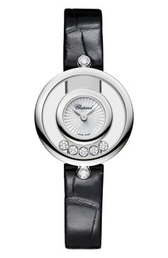 Женские часы icons round CHOPARD бесцветного цвета, арт. 209415-1001 | Фо�то 1 (Механизм: Кварц; Региональные ограничения белый список (Axapta Mercury): Не проставлено; Нос: Не проставлено; Цвет циферблата: Серебристый; Материал корпуса: Белое золото)