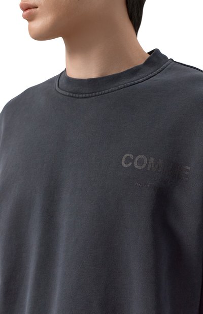 Хлопковый свитшот COMME DES FUCKDOWN темно-серого цвета по цене 17700 руб., арт. CFABM01920, фото 5 Хлопковый свитшот COMME DES FUCKDOWN, арт. CFABM01920, фото 5