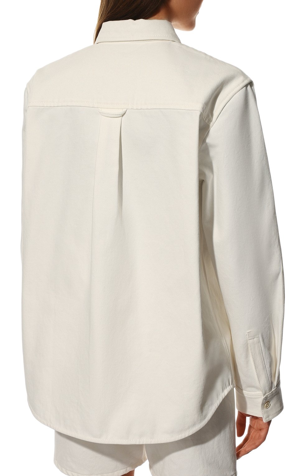 Хлопковая куртка JIL SANDER молочного цвета по цене 84050 руб., арт. JPPU666054-WU246300, фото 4 Хлопковая куртка JIL SANDER, арт. JPPU666054-WU246300, фото 4
