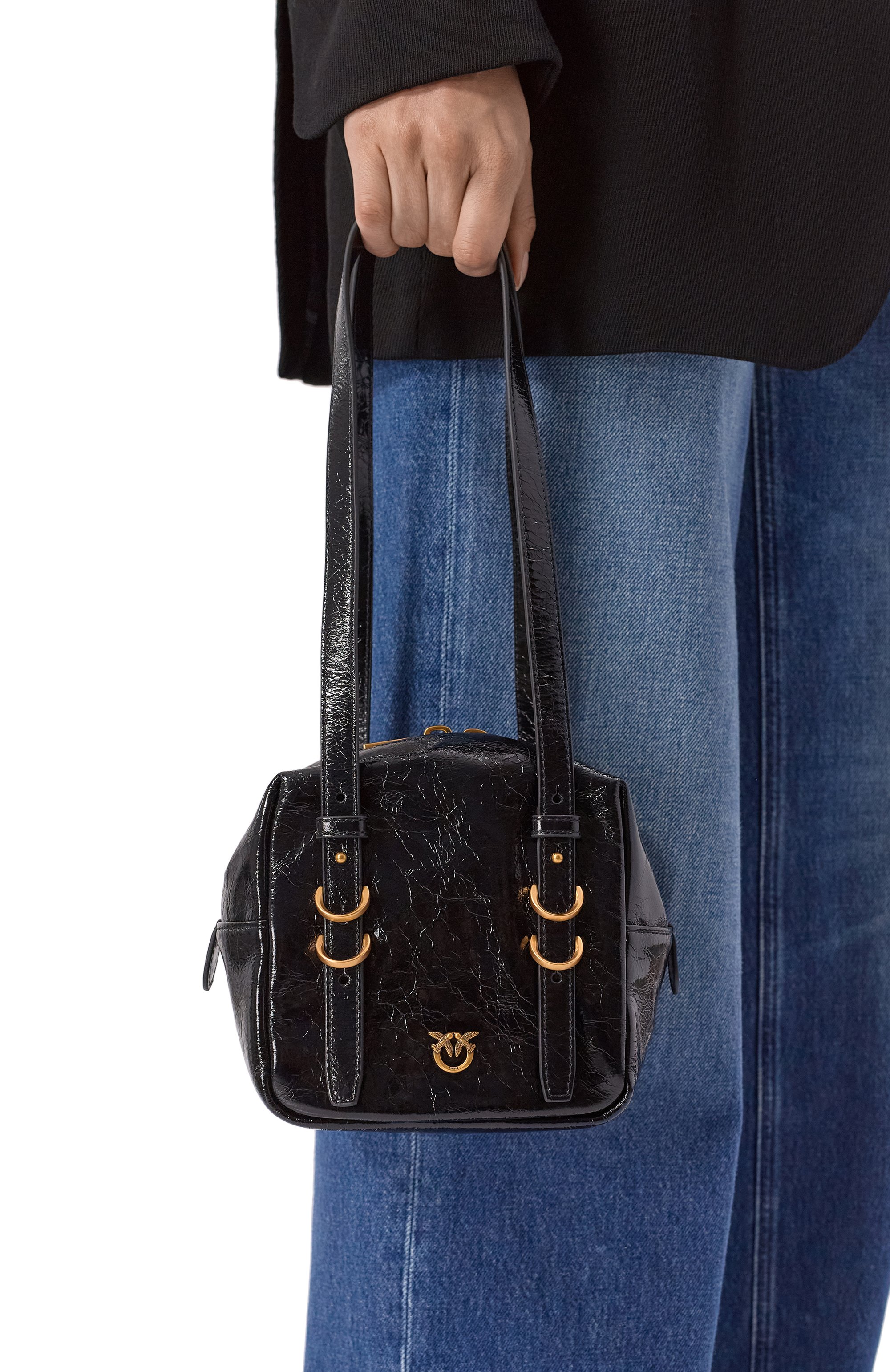 Сумка cubic PINKO черного цвета по цене 35550 руб., арт. 106465/A315, фото 2 Сумка cubic PINKO, арт. 106465/A315, фото 2