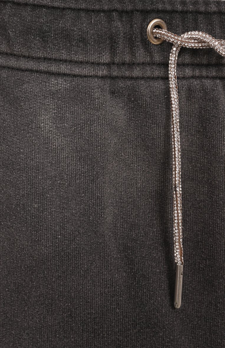 Женская хлопковая юбка ALEXANDERWANG.T серого цвета, арт. 4CC1255063 | Фото 6 (Длина Ж (юбки, платья, шорты): Мини; Материал внешний: Хлопок; Стили: Кэжуэл)