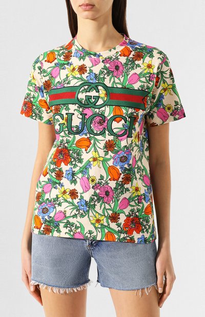 Хлопковая футболка GUCCI, арт. 580762/XJCB3, фото 3