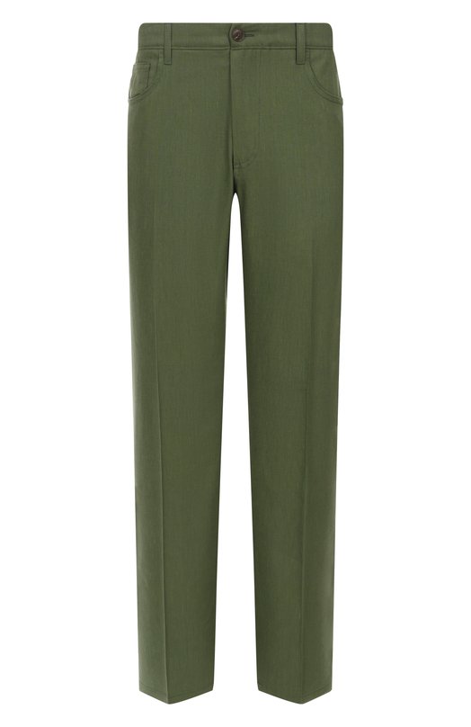 Брюки изо льна и шерсти Canali U7052/AE02571 Зелёный U7052/AE02571