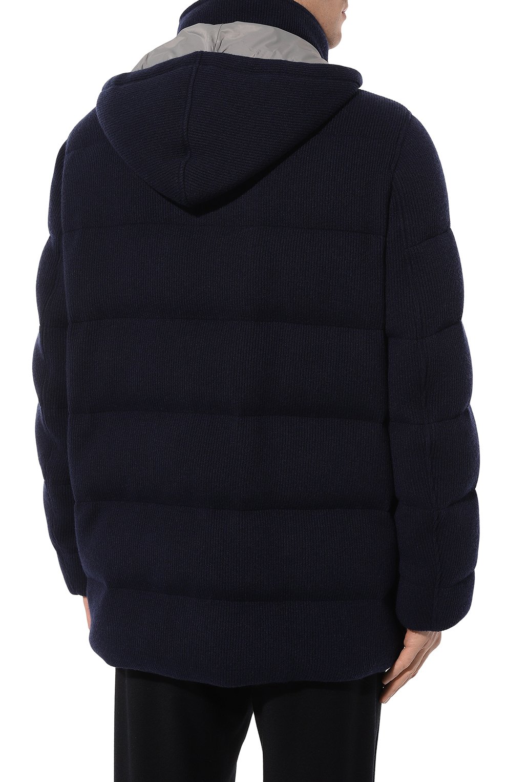 Кашемировый пуховик BRUNELLO CUCINELLI синего цвета по цене 615500 руб., арт. M221P219, фото 4 Кашемировый пуховик BRUNELLO CUCINELLI, арт. M221P219, фото 4