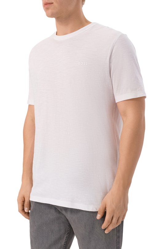 Хлопковая футболка BOSS Orange 50508243 Белый  50508243 Фото 3