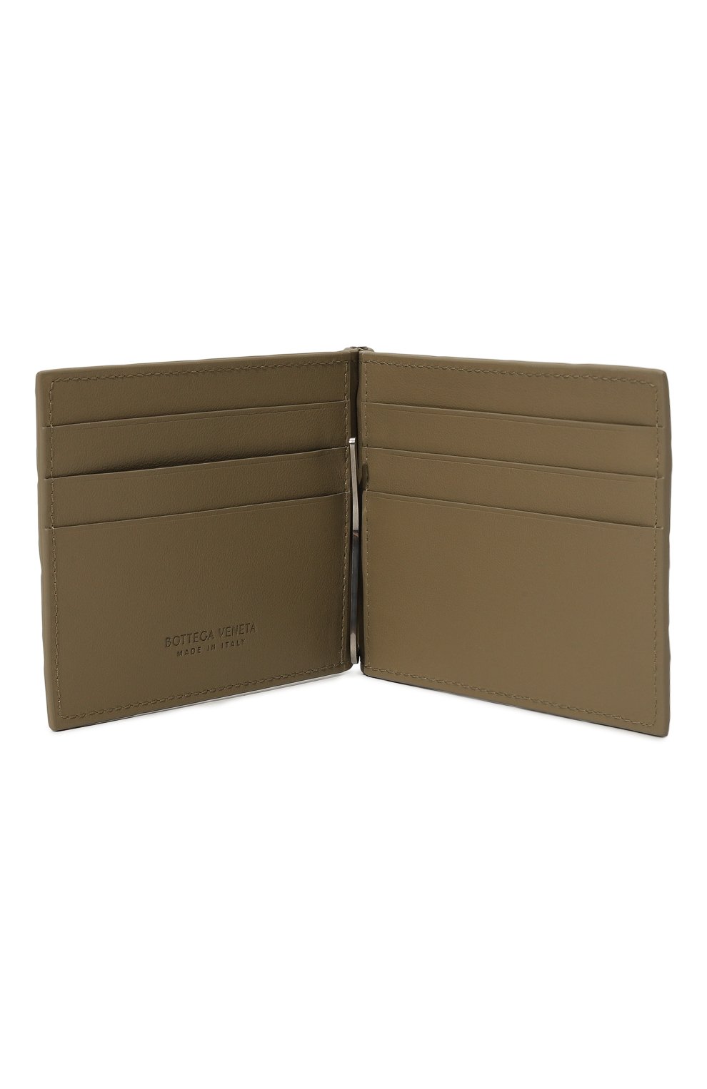 Кожаный зажим для купюр BOTTEGA VENETA бежевого цвета по цене 56650 руб., арт. 592626/VCPQ4, фото 3 Кожаный зажим для купюр BOTTEGA VENETA, арт. 592626/VCPQ4, фото 3