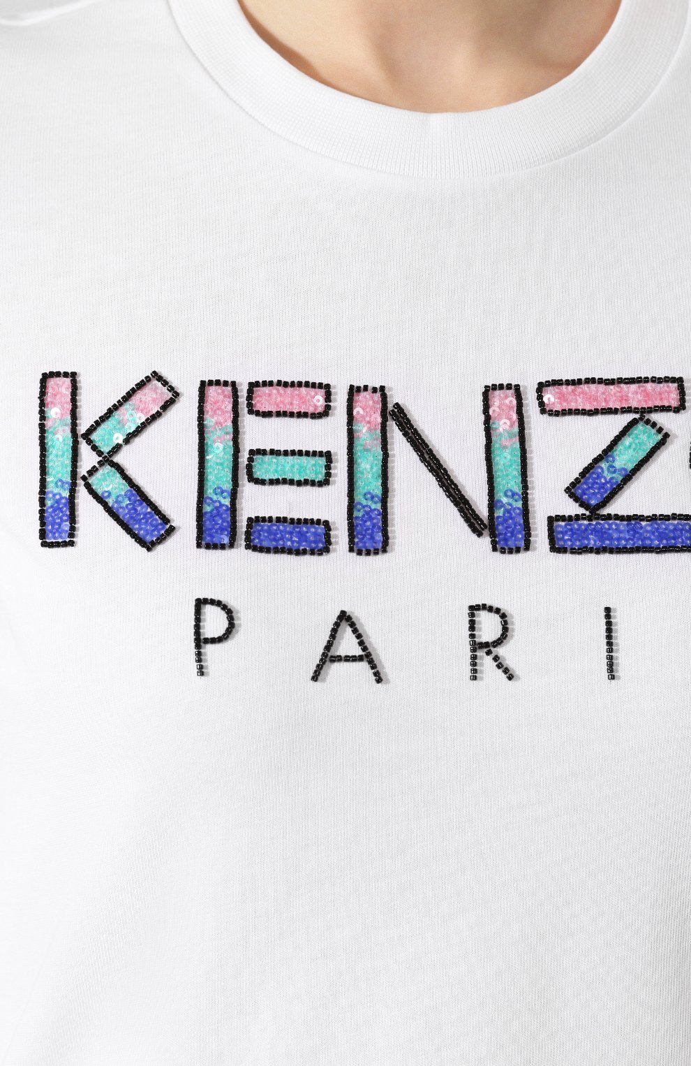 Хлопковая футболка KENZO белого цвета по цене 21150 руб., арт. FA52TS821936, фото 5 Хлопковая футболка KENZO, арт. FA52TS821936, фото 5