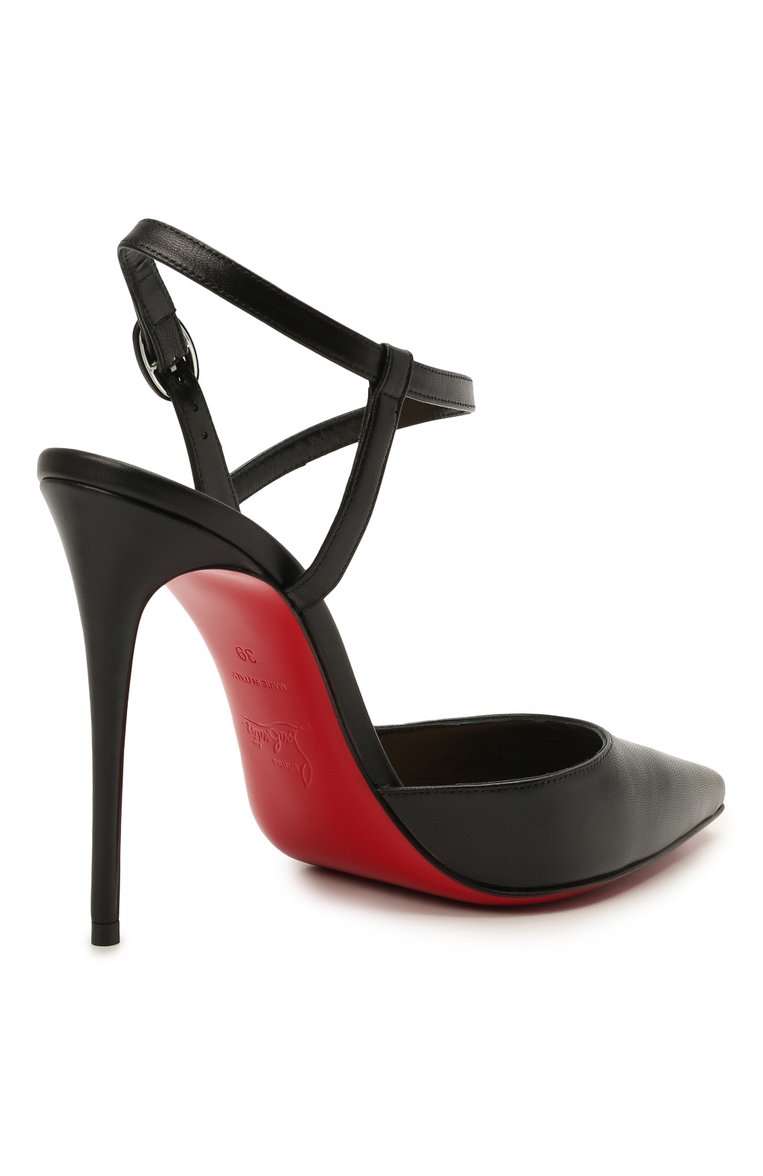 Женские кожаные туфли jenlove 100 CHRISTIAN LOUBOUTIN черного цвета, арт. 3210590/JENL0VE 100 | Фото 4 (Материал внутренний: Натуральная кожа; Подошва: Плоская; Каблук тип: Шпилька; Каблук высота: Высокий; Драгоценные камни: Проставлено; Материал сплава: Проставлено; Материал внешний: Натуральная кожа)