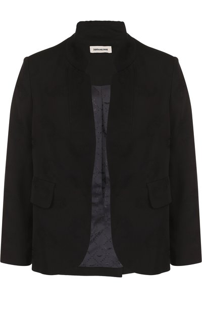 Женский однотонный жакет из вискозы с укороченным рукавом ZADIG AND VOLTAIRE, арт. SGCA0206F