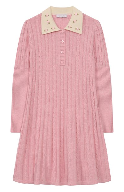 Платье из хлопка и шерсти MONNALISA, арт. 19F914