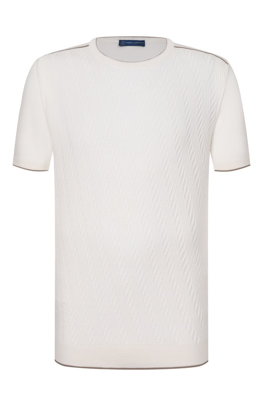 Джемпер из хлопка и шелка Andrea Campagna SU26ST200-00/FST262 Кремовый SU26ST200-00/FST262